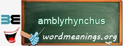 WordMeaning blackboard for amblyrhynchus